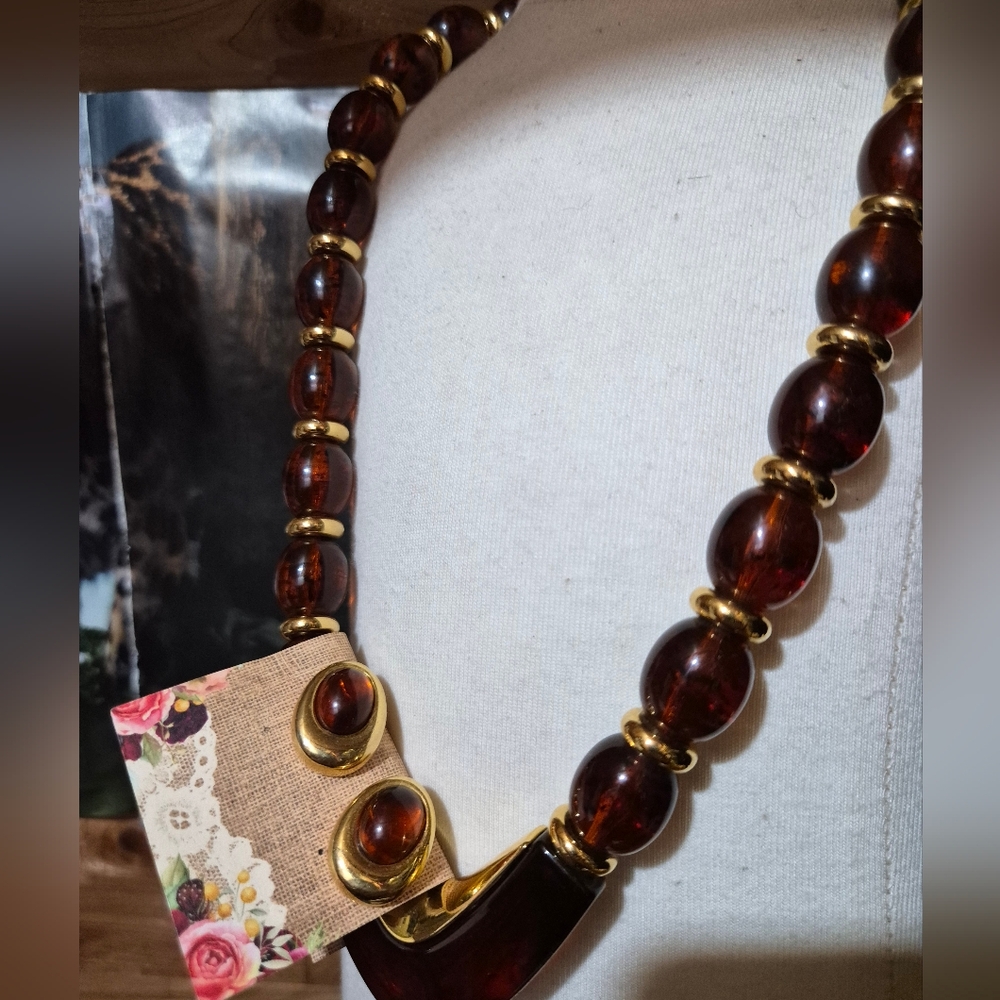 Napier  Lucite  Beaded Necklace Set
